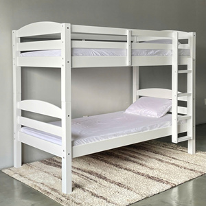 Lit superposé blanc minimaliste personnalisable, meubles de chambre à coucher en bois sur mesure pour enfants - Product Image 6