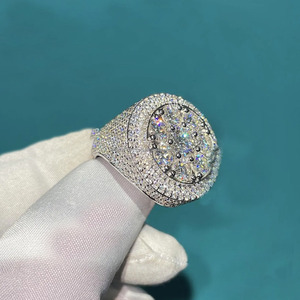 Anillo de campeón personalizado de plata de ley 925, anillo de compromiso, boda o aniversario para hombre, estilo hip hop, chapado en rodio. - Product Image 3