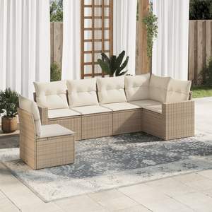 Ensemble de canapés de jardin en rotin PE beige avec structure en acier thermolaqué et mousse en polyester, mobilier d'extérieur durable - Product Image 1
