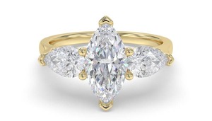 แหวนเพชรเม็ดเดี่ยวทรงมาร์คีส์ 0.50 กะรัต เพชรเลี้ยงในห้องปฏิบัติการ ตัวเรือนทอง 18K และแพลตตินัม - Product Image 2