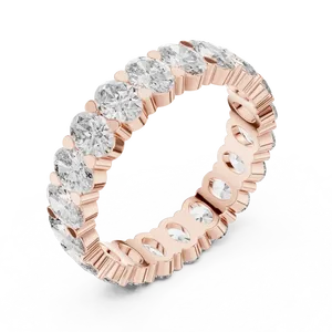 Bague unisexe en or massif 18 carats avec diamants ovales cultivés en laboratoire, style éternité complète, pour mariage ou anniversaire, un cadeau raffiné et remarquable. - Product Image 6