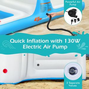 Lettino Gonfiabile Galleggiante per 4 Persone con Pompa Elettrica da 130W, Materassino Portatile in PVC per Mare e Acqua - Product Image 2