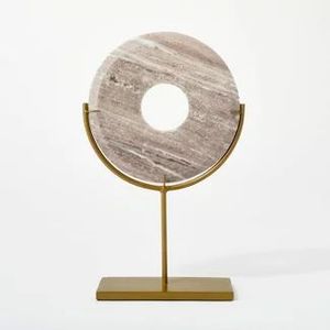 Wholesale Price Marble Ring Sculpture Gold Stand Decorative Accent For Luxury Home Office Decor - Product Image 1