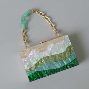 Pochette de Soirée Géométrique en Résine de Luxe Faite à la Main, Sac à Main de Mariée Personnalisable avec Logo et Couleur pour Mariages et Événements - Product Image 3
