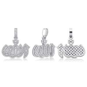 Nouveau Collier Pendentif Allah Haute Qualité Micro-Pavé Moissanite Argenté Bijoux Hip Hop Tendance Cadeaux Paix Amour - Product Image 3