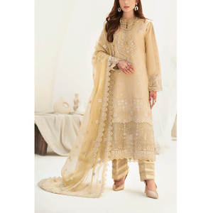Traje de Chifón de Marca para Fiesta de Mujer 2026, con Bordado y Lentejuelas, Vestido de Boda Pakistaní, Diseño de Lujo para Ocasiones Formales - Product Image 1
