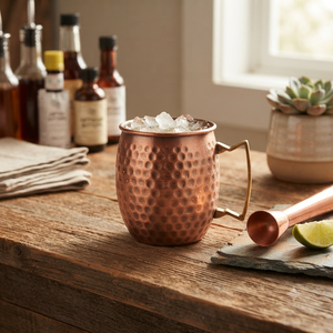 Taza Moscow Mule de Cobre Martillado Moderno al por Mayor con Asa de Latón Hecha a Mano, Ecológica, Apta para Lavavajillas, para Cócteles, Cerveza, Café, OEM - Product Image 3