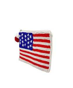 Porte-monnaie à motif drapeau américain, pochette zippée en perles de verre, tirette à pompon, petites trousses de maquillage, porte-cartes, étuis portefeuilles - Product Image 6