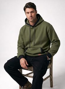 Veste de sport décontractée pour homme de marque américaine, hiver, 300g, doublure polaire, sweat à capuche, 100% coton, logo personnalisé, coupe classique - Product Image 3