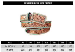 Nuevo cinturón occidental de cuero mecanizado a mano personalizado con hebilla de cuero, cinturón de cuero genuino de grano completo con ribete turquesa para mujer - Product Image 2