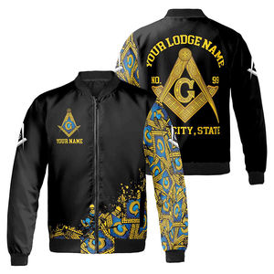 Chaqueta Masónica Personalizada Blue Lodge Master Mason, Chaqueta Bomber, Tallas S-5XL, Alta Calidad, Hecha a Medida, Manga Larga, Sublimada, 2026 - Product Image 3