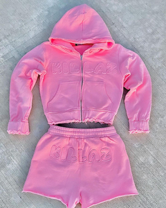 Ensemble de survêtement deux pièces 2026 pour hommes : sweat à capuche et short, ensemble unisexe personnalisé streetwear, en coton pour le jogging - Product Image 4