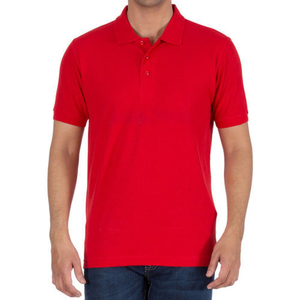 Polo de manga corta con cuello alto, color rojo, alta calidad, 100% algodón, para hombre. - Product Image 3