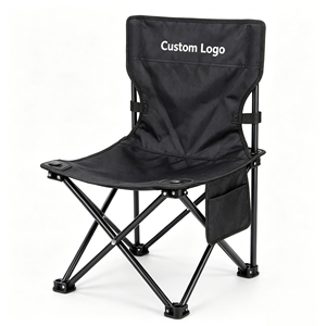 Custom Logo Portable <b>Folding</b> Camping <b>Chair</b> Outdoor Beach Fishing <b>Chair</b> Heavy Duty Picnic Seat with Cup Holder Carry Bag - Product Image 3