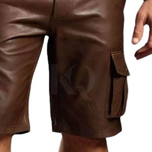 Shorts en cuir doux au toucher pour hommes avec finition durable et design urbain élégant - Product Image 5