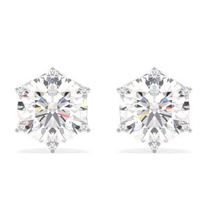 Boucles d'oreilles à visser en argent sterling 925 personnalisées REYES avec moissanite, bijoux luxueux pour femmes, cadeaux d'anniversaire de mariage - Product Image 2