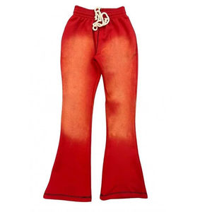 Joggers personnalisés vintage en coton épais délavé à l'acide, pantalon de survêtement évasé pour homme, coupe ample et large, rayé, effet soleil délavé - Product Image 6