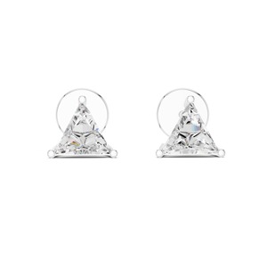 Boucles d'oreilles clous solitaires en moissanite taille triangle pour femme, avec fermoir push-back, minimalistes, pour usage quotidien, cadeau d'anniversaire - Product Image 1