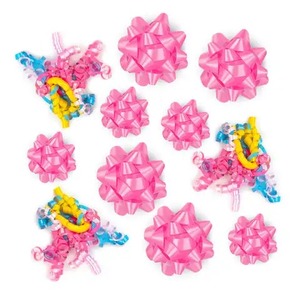 Pink Star Bow Gift <b>Ribbons</b> Polyester Woven Solid Color Birthday Decoration Butterfly Bow Digital Printing Logo Beautiful - Product Image 1