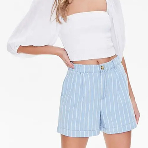 Women Striped Woven Above Knee Shorts Casual Spring Summer Regular Fit 2 Piece <b>Set</b> - Product Image 6