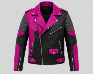 Premium Leather Biker <b>Jacket</b> for <b>Men</b> Classic Moto Style Durable Construction Comfortable Everyday Fashion Wear Front - Product Image 3