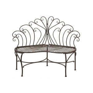 KHP Luxury Classic European Wrought Iron Hand Forged Artistic Seating Powder Coated Outdoor <b>2</b>-<b>Seater</b> <b>Garden</b> Park <b>Bench</b> - Product Image 1