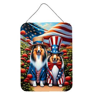 All American Sheltie Letrero de metal de aluminio 12x16 Impresiones colgantes de puerta multicolor para cocina Bar Decoración para el hogar Placa de puerta delantera - Product Image 1