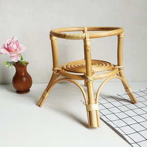 Stands de plantes en osier naturel élégant support de support de pot de jardinière en rotin d'intérieur pour plantes accessoires de décoration de la maison - Product Image 1