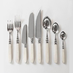 Juego de cubiertos irrompible de latón acanalado con mango dorado de acero inoxidable, juego de cubiertos forjados a mano, juego de cubiertos pulidos de plata real, juego de cena - Product Image 5