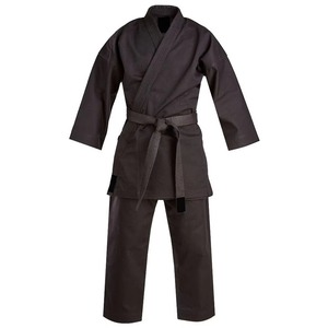 Kimono de karaté unisexe pour adultes, 100% coton, durable, coupe classique, noir, vêtements d'arts martiaux - Product Image 2