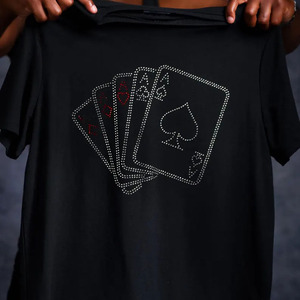 เสื้อยืดวิ่งดีไซน์โลโก้ราคาโรงงานสุดคุ้ม ทรงเข้ารูปลำลอง ประดับเพชร แห้งเร็ว เรียบง่าย เสื้อยืดผู้ชายประดับเพชร - Product Image 3