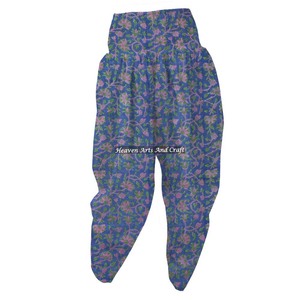 Indian Women's Organic Cotton Yoga Patiala Pants Quick Dry Harem <b>Genie</b> Aladdin Block Printed <b>Trousers</b> For Summer - Product Image 3
