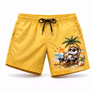 Shorts de Playa de Secado Rápido Personalizados para Hombre con Estampado de Panda de Dibujos Animados, Cintura Elástica, Trajes de Baño, Fabricante de Shorts de Baño al por Mayor OEM - Product Image 1