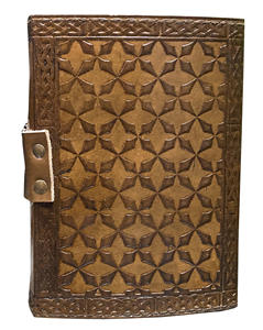 Carnet en cuir fait main avec gaufrage croix celtique, pierre précieuse lapis-lazuli bleu roi, 100 feuilles A4, cadeau, carnet de notes vintage, carnet de croquis - Product Image 3