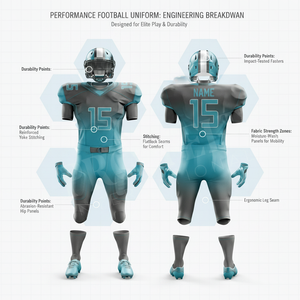 Highest Quality Short Sleeve Breathable Sublimation Design American Football Uniforms Apparel Football Team Name Number Uniforms - Product Image 2