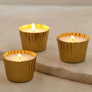 Artistic Metal Candle Jar <b>Tea</b> <b>Light</b> <b>Holder</b> for Tabletop Decoration Dining Area and Living Room Styling - Product Image 1