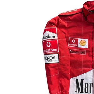 F1 Red Wholesale <b>Racer</b> Private Label 3D Embroidered Polyester Sporty Apparel <b>Jacket</b> Insulated Puffer Branding Automotive - Product Image 4