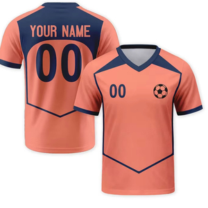Maillot de football en sublimation thermique, tissu doux et flexible pour logo, nom et numéro d'équipe personnalisés - Product Image 1
