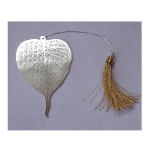 Venta caliente plata Peepal árbol hoja marcapáginas con Tessle Metal latón regalo para hombres mujeres y amantes del lector de libros marcadores de recuerdo - Product Image 1