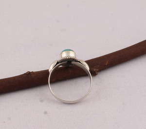 Natural Turquoise Bezel Setting Band <b>Ring</b> <b>925</b> Sterling <b>Silver</b> Women's Genuine Purple Gemstone Wedding February - Product Image 6