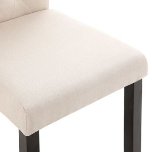 Juego de 2 Sillas de Comedor de Tela Crema y Madera de Caucho, Diseño Estándar - Product Image 6