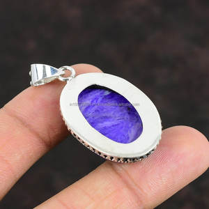 Colgante de Plata de Ley 925, colgante de piedra preciosa Charoite, colgante hecho a mano, joyería de plata, regalo de joyería Charoite para madre - Product Image 2