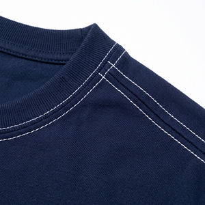 T-shirt décontracté d'été pour homme, coupe oversize, en tricot vierge, écoresponsable, avec coutures contrastées et détails de couture, OEM ODM, vente en gros, direct usine | - Product Image 3