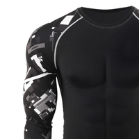 Chemise de compression haut de gamme OEM en tissu nylon élasthanne respirant et extensible pour la gym, l'entraînement et le fitness – Fournisseur et fabricant