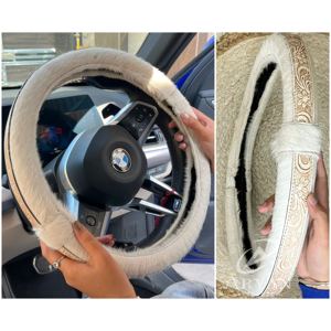 Funda de Volante de Cuero Hecha a Mano, Protector Universal para Volante de Coche, Agarre Cómodo, Decoración Interior Duradera - Product Image 1