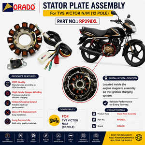 Pièces de rechange pour moto TVS Victor, nouveau modèle, plaque de bobine de stator 12 pôles, qualité supérieure, Inde - Product Image 5