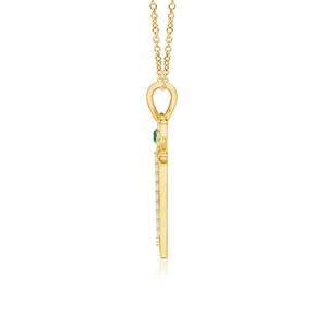 14K <b>Solid</b> <b>Gold</b> MAA Written Natural Green Emerald With Diamond Studded <b>Pendant</b> Certified Luxury Mother's Day Gift Mom <b>Pendant</b> - Product Image 2