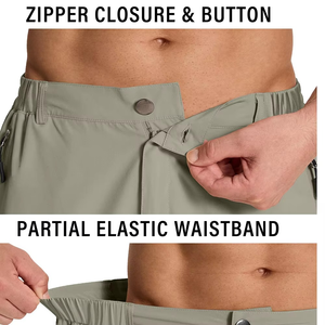 Pantalones Cortos Deportivos Personalizados para Hombre, de Secado Rápido, Tejido Elástico, Resistentes al Agua, con Múltiples Bolsillos Seguros, OEM ODM - Product Image 4