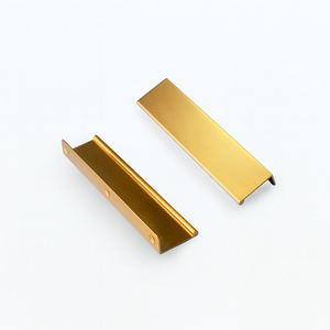 Manufacturer Supply Luxury <b>Gold</b> Aluminum Alloy Edge <b>Pull</b> Handle Hardware Materials for Kitchen Cabinet <b>Drawer</b> Wardrobe - Product Image 1