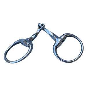 Bocado de acero inoxidable tipo Eggbutt con articulación retorcida para caballo, 5 pulgadas de longitud de boca - Product Image 3